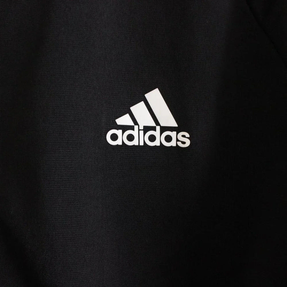 Adidas Kid's Black & White Zip-Up Stripe Jacket